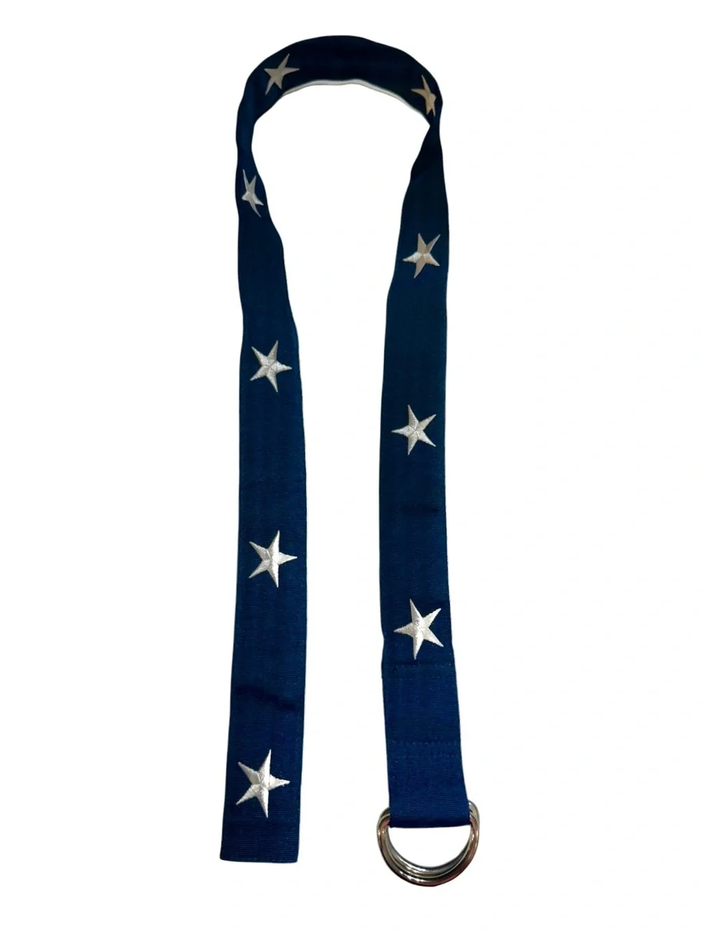 NWOT Vineyard Vines Embroidered Star Double D Ring Belt, 19“